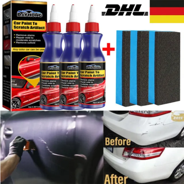 3Stück Car Scratch Repair Polishing Wax Body Compound Paste Polish Paint Remover