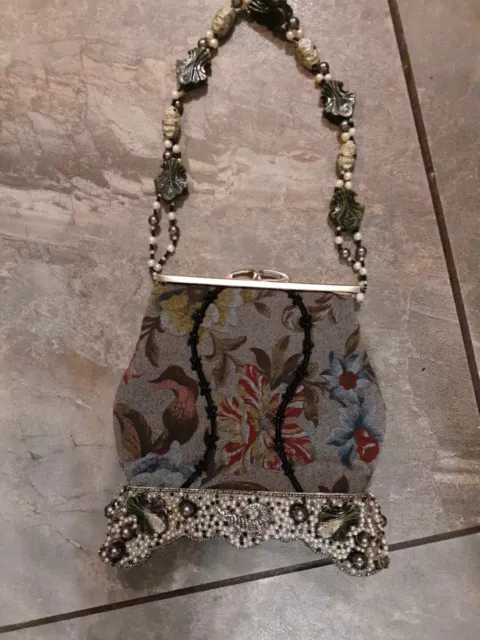 Vintage Mary Frances Beaded Gypsy Evening Bag Purse