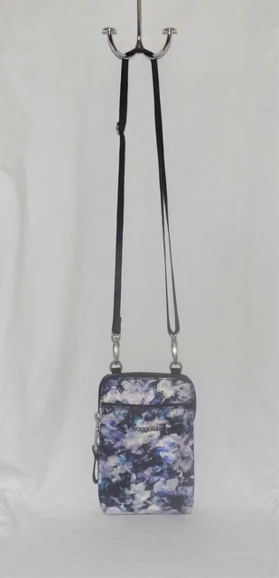 Baggallini "Broadway" Crossbody Bag Vertical Design Garden Watercolor Print NEW