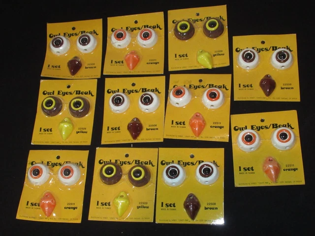 Vintage Macrame Owl Face Beads Kit Sets New Eyes Beak Handy Craft (N658)