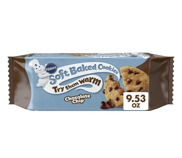 PILLSBURY SOFT BAKED Cookies, Chocolate Chip, 9.53 oz, 18 ct 5.55