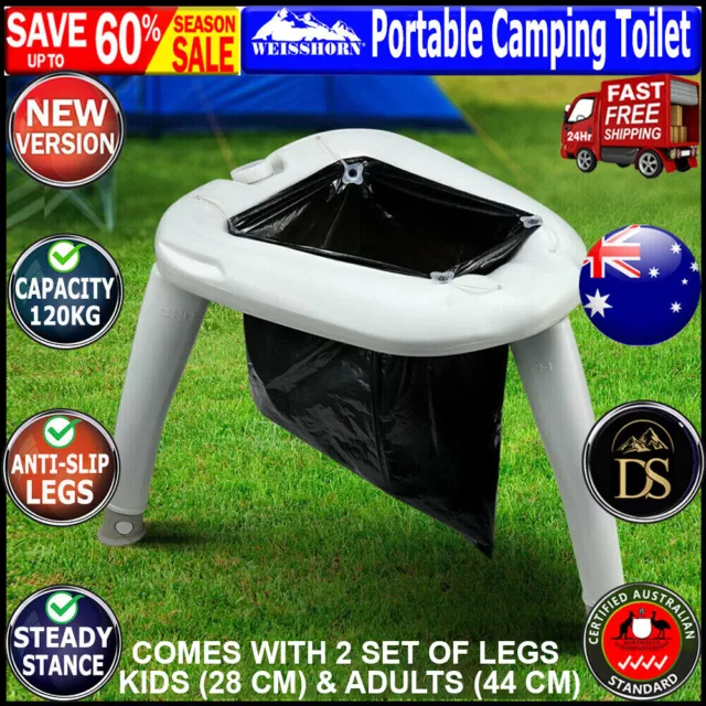 Weisshorn Portable Folding Toilet Camping Potty Caravan Travel Camp Boating