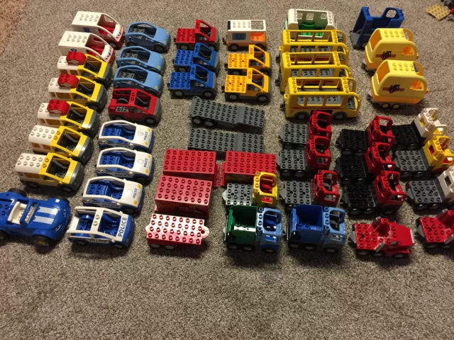 LEGO DUPLO SEMI Truck Flatbed Trailer Vehicle trash car vintage police pickup 9.28 PicClick UK