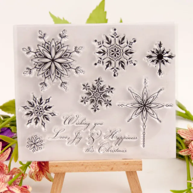 Snowflake Silicone Clear Stamp Scrapbooking Embossing Card Making Album Craft