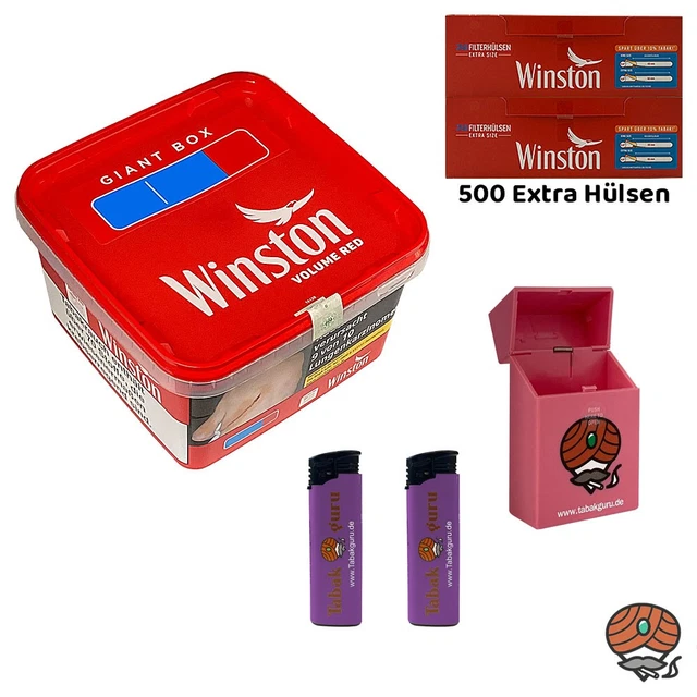 Winston Red Tabak 5x -Beutel/Volumentabak à 100g, Extra Hülsen