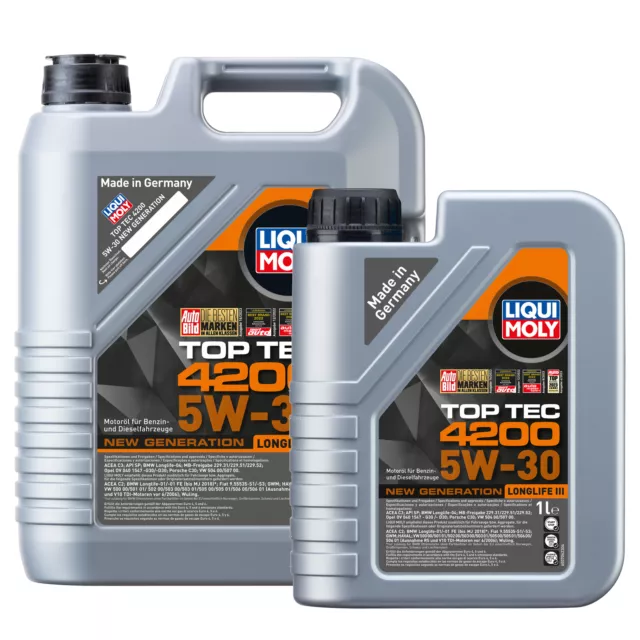 LIQUI MOLY 5W30 6L TOP TEC4200 Motoröl passend für FIAT HONDA HYUNDAI