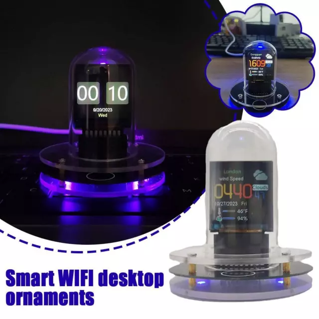 SMART WIFI NETWORKED Nixie Light Tube Alarm Clock Desktop Décor