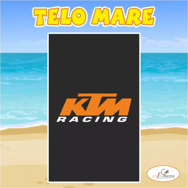 Asciugamano Telo Mare in spugna KTM Racing passione Moto idea regalo estate