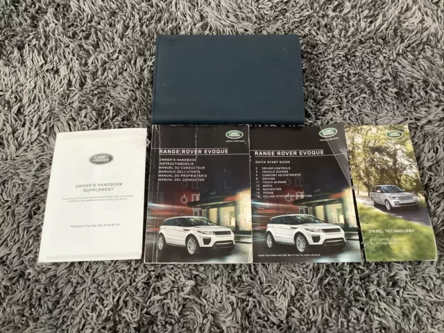 Range Rover Evoque Owners Manual + handbook Wallet covers navigation print 2015