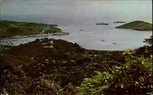 1966 Cruise Day in ST. THOMAS Virgin Islands Karibik Caribbean See Postkarte AK