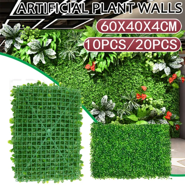 10/20X Artificial Plant Wall Panels Grass Hedge Fake Vertical Garden Mat Foliage