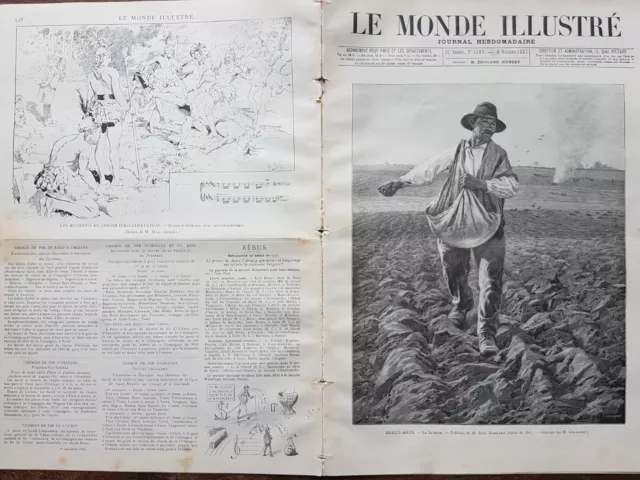 LE MONDE ILLUSTRE 1887 N 1593 BEAUX-ARTS;" LE SEMEUR " Tableau de EUGENE BURNAND