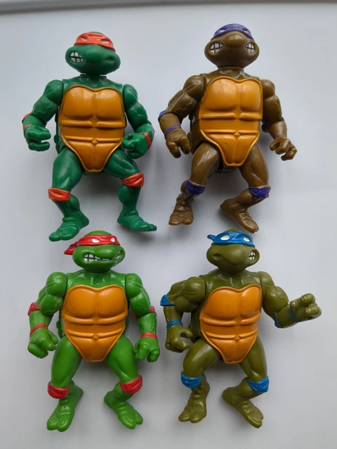 Vintage Lot of 1988 Teenage Mutant Ninja Turtles Figures Leo, Don, Raph, Mike