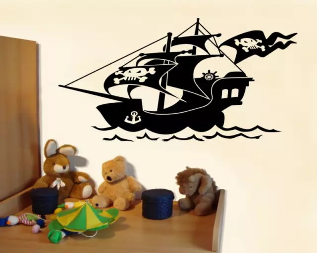 Wandtattoo Piratenschiff Wandaufkleber Kinderzimmer XXL  25 Farben 10 Größen