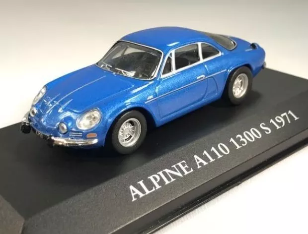 Atlas Alpin A110 1971 1/43 Echelle Die Cast Modèle Bleu Sur Plynth En Étui T48
