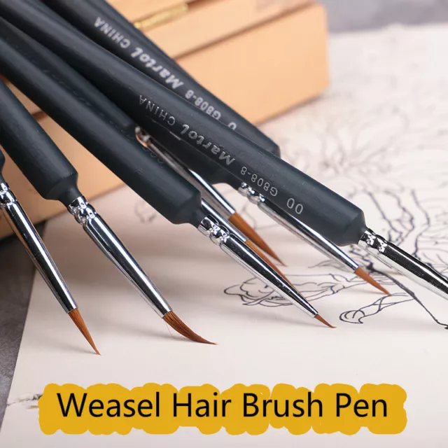 10PCS/Set Pinsel Weasel Haar Pinsel Stift für Aquarell Malen Ölgemälde