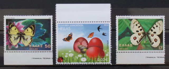 Butterflies Papillons Schmetterlinge 3 x Griechenland Greece ** MNH