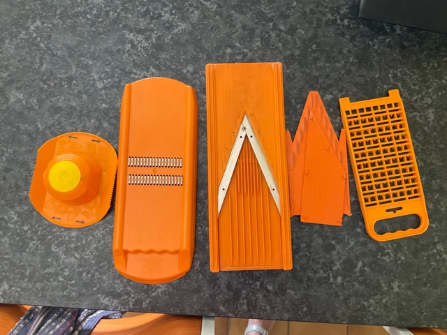 Mandoline V5 Powerline Orange Version Original + Box de rangement des plaques de coupe