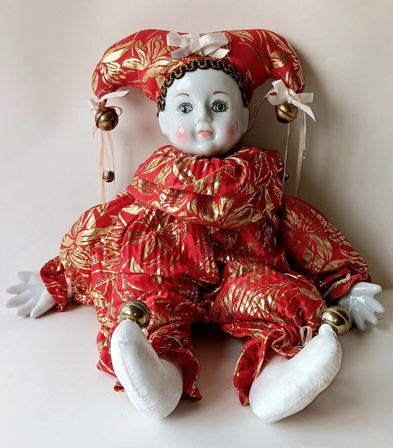 Poupée En Porcelaine Fine Avec Robe Verte Grande Hauteur 45 Cm