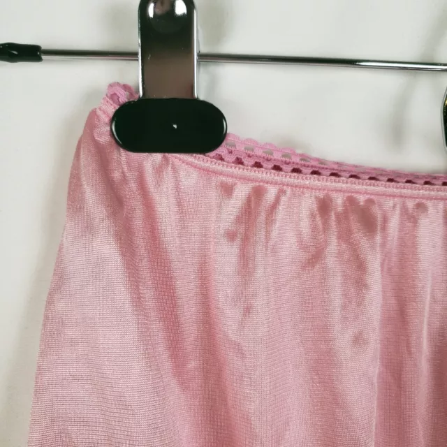 Vtg Warners Perfect Measure Nylon Brief Panty Womens 7 Pink Granny Sheer 55184 2