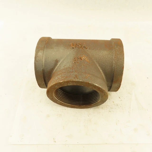 3"x3"x3" NPT Malleable Iron Tee Black Pipe Fitting USA