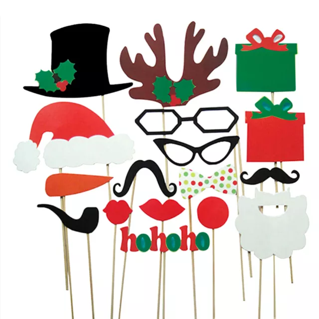 Christmas Photo Props Selfie Pose Sign Sticks Decorations for Party Wedding