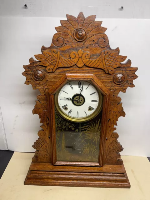 Antique  E. Ingraham  Mantel/Shelf Clock 8 Day Time/Strike