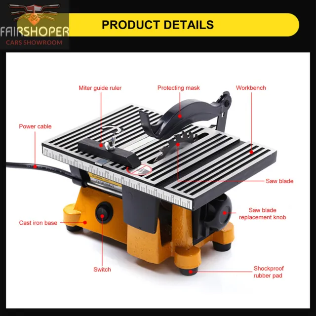 Portable Table Saw Mini Bench Saw Small Cutting Machine DIY Wood Glass Cutter