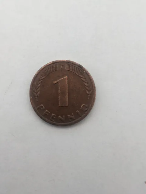 1 Pfennig Münze 1950 F Umlaufmünze gut erhalten magnetisch