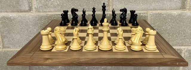 Staunton Design Ebony Chess Set AB’s walnut Board