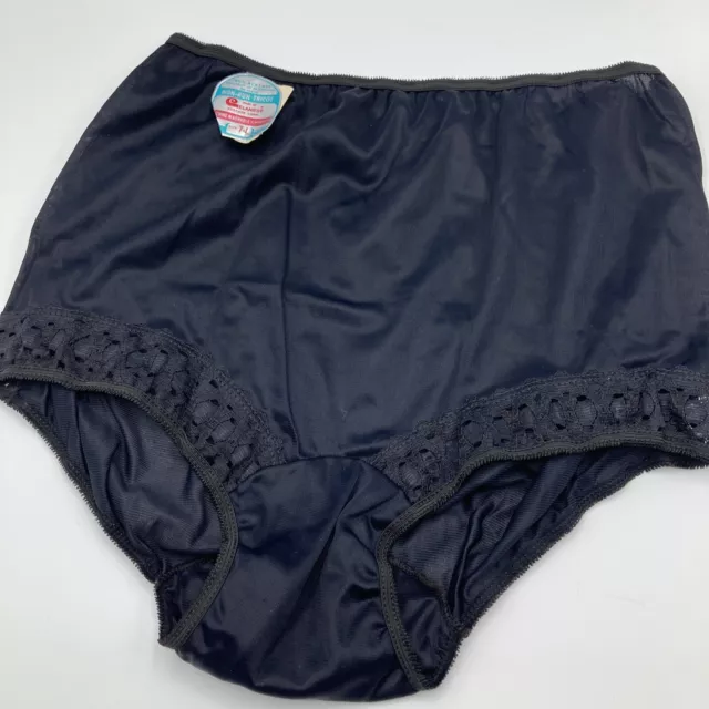 Vintage Black Lace Panties Nylon Acetate Size 7 NWT