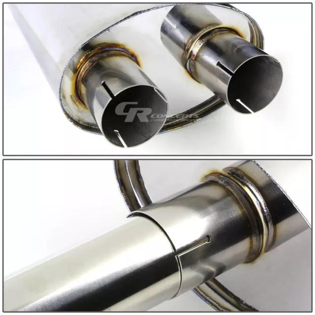 3.5" Dual Muffler Slant Tip Catback Exhaust System For 04-08 Ford F150 4.6L/5.4L 3