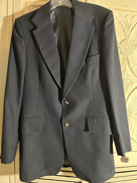 GIVENCHY Gentleman Paris Navy Gabardine Notched Two Button Blazer Sport Jacket M