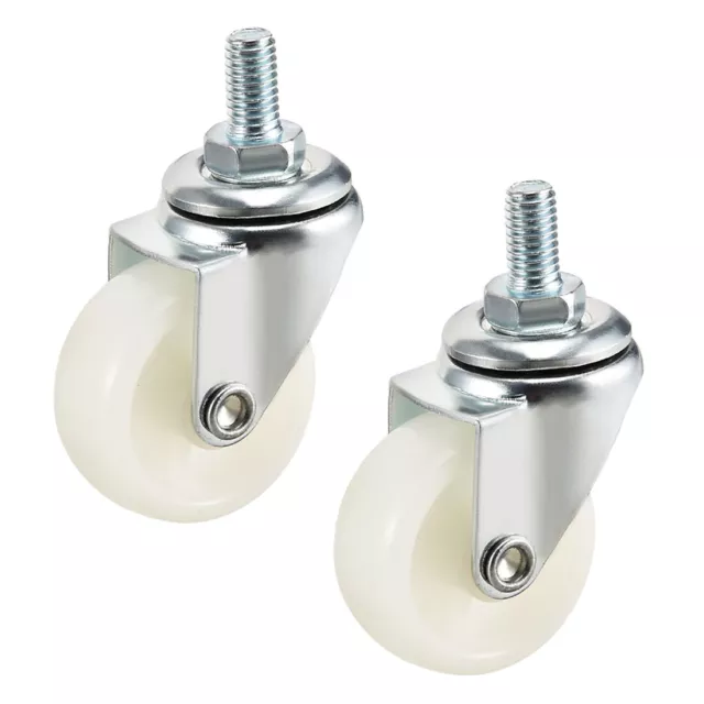 Swivel Casters 1.5 Inch Nylon 360 Degree M8 x 15mm Thread 2 Pcs