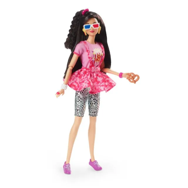 Barbie Doll, Black Hair, 80s-Inspired Movie Night, Barbie Rewind Series, Nostalg