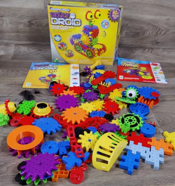 Techno Gears Crazy Train Construction Set 80+ Pieces Used Complete See Pictures