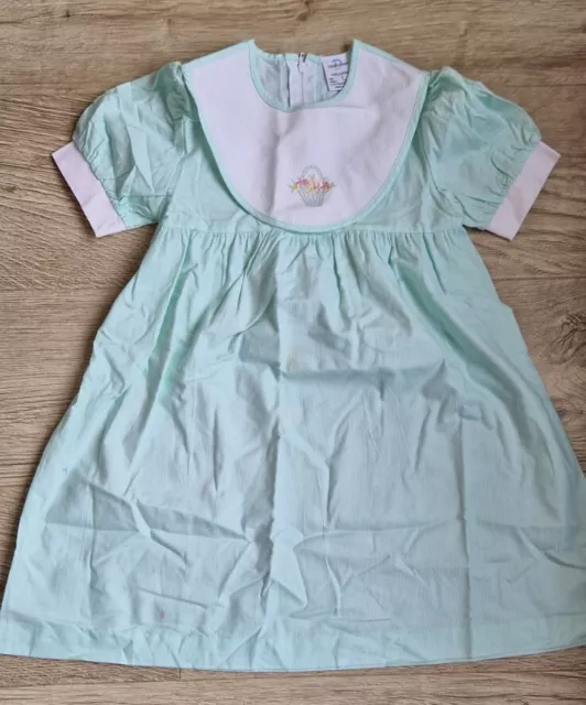 Retro Debenhams Green Girls Dress Age 5