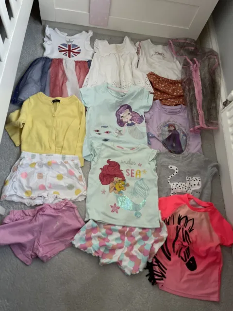Baby Girl Age 18 - 24 Months Summer Messy Play Clothes Bundle. Disney, River Isl