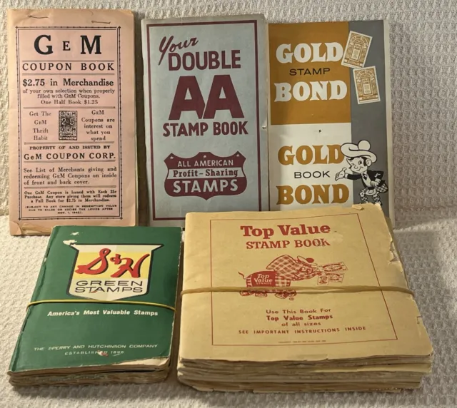 Lot of 10 Different Vintage 1940s/1960s Misc. Green Stamps Books (ESTATE SALE)