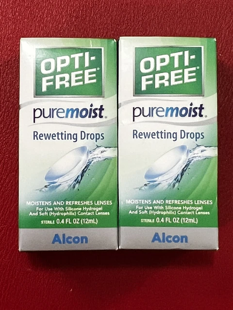 (2)Opti-Free Puremoist Rewetting Drops, 12-mL Exp 2/2024+