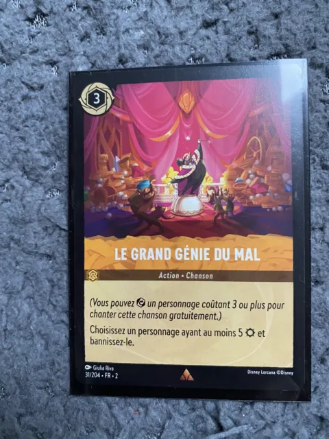 CARTE LORCANA TCG Disney Chapitre 2 Rare LE GRAND GÉNIE DU MAL 31/204 ...