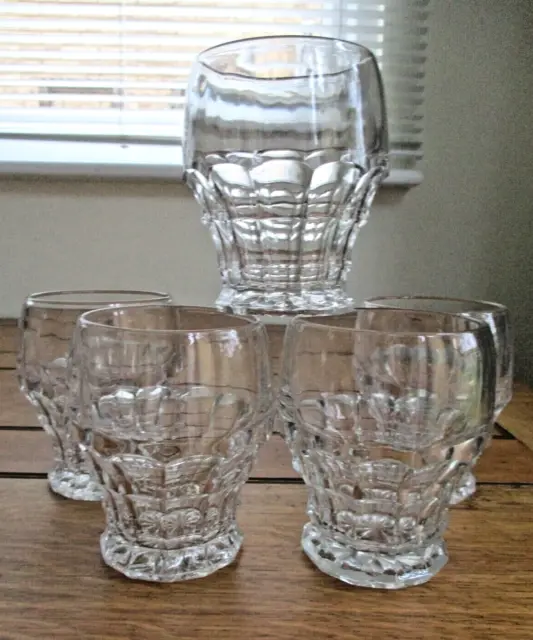 Set 5 Rare LARGE Art Deco Water Juice Whiskey Glasses Tumblers REG D No 791409