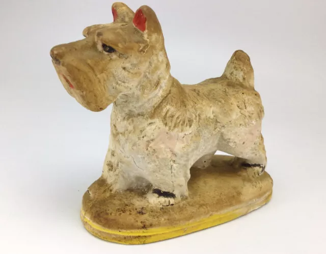 Scottish Terrier Dog Chalk Ware Plaster Carnival Prize Scotty Scottie Vintage