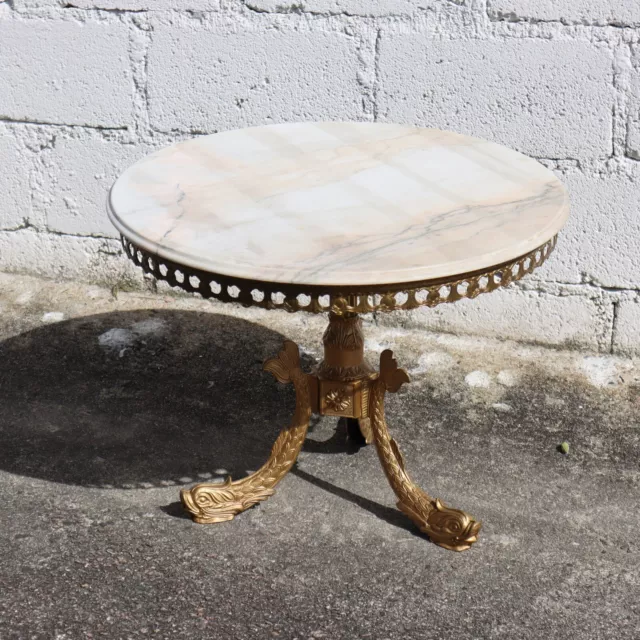 Vintage Marmor und Bronze  Lounge Tisch-Cocktailtisch–Stil Louis XVI-70er Jahre