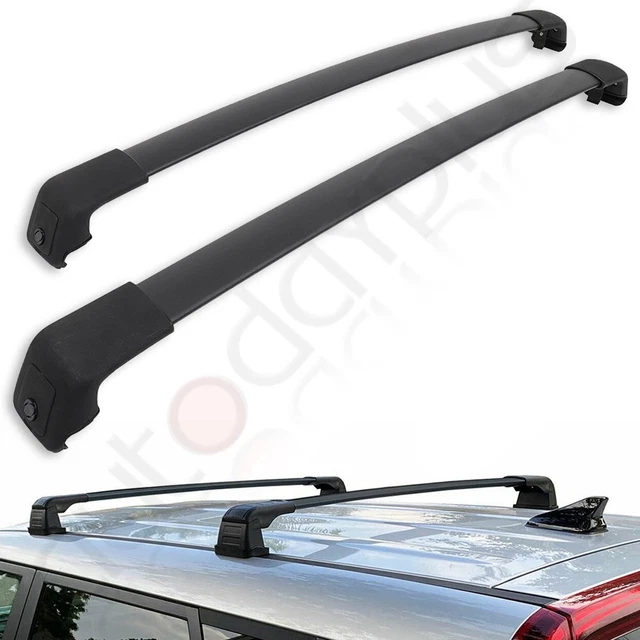 For 2017-2020 Kia Sportage Non-Panoramic Top Roof Rack Cross Bar Black Aluminum