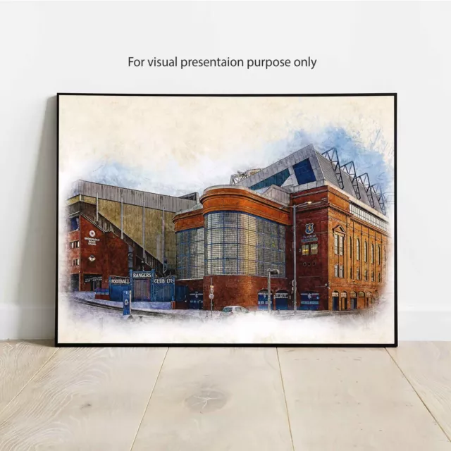 Glasgow Rangers Poster Print, Ibrox Stadium Wall Art Art