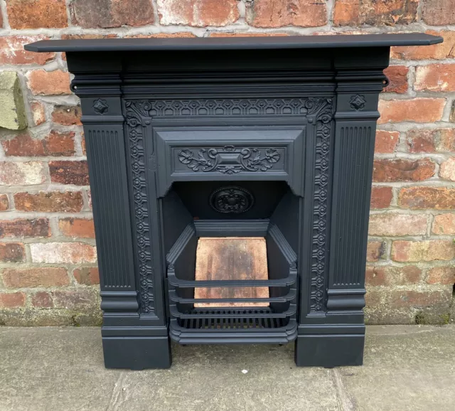 Stunning Restored Large Victorian Antique Cast Iron Fire Place Fireplace 14