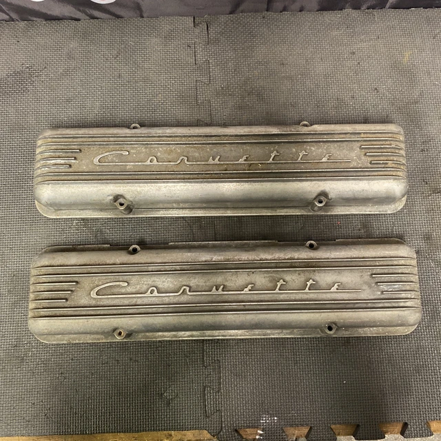 1956-1959 Corvette Valve Covers Staggered Hole 7 Fin GM 3726086