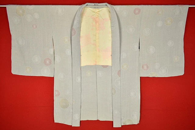 Vintage Japanese Kimono Silk Antique BORO HAORI Kusakizome Woven/B077/635
