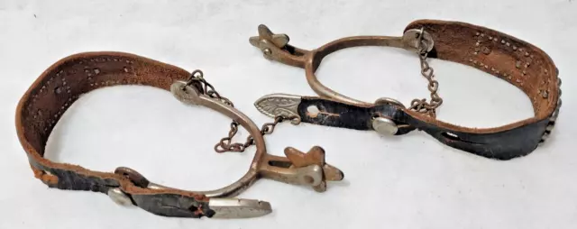 Vintage Western Spurs Leather and Metal very decorative